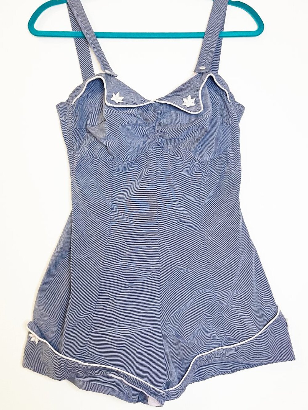Vintage Ceeb of Miami Blue Romper Jumpsuit Pinup Rockabilly Size 38
